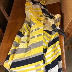 Jessica Simpson One Shoulder Striped Dress - Yellow, Black, Gray